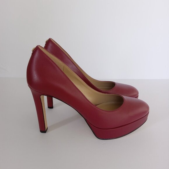 MICHAEL Michael Kors Chantal Rubin Red Leather Platform Pump Womens Size 7M - Picture 2 of 14